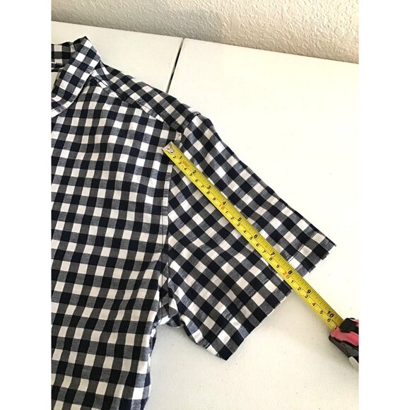 GOODIELLOW- MENS NAVY /WHITE SHORT SLEEVE COTTON BUTTON DOWN SHIRT SIZE MEDIUM - Picture 4 of 7